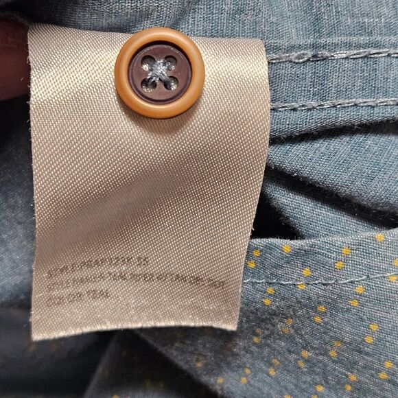 Craft Flow Short Sleeve Button Up Shirt Light Blue with Tan Dots Size L - Picture 11 of 11